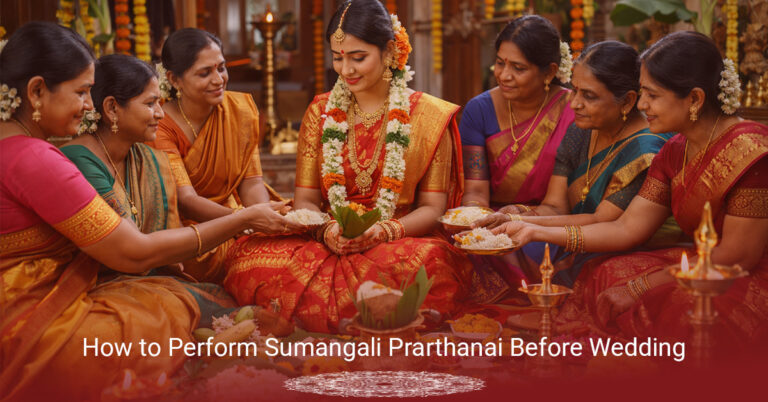 Sumangali Prarthanai ritual setup before wedding ceremony